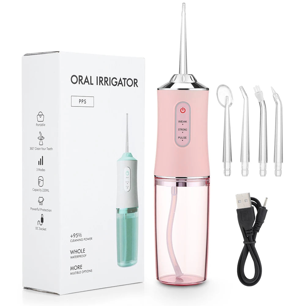 Irrigador oral recargable por USB, hilo dental portátil