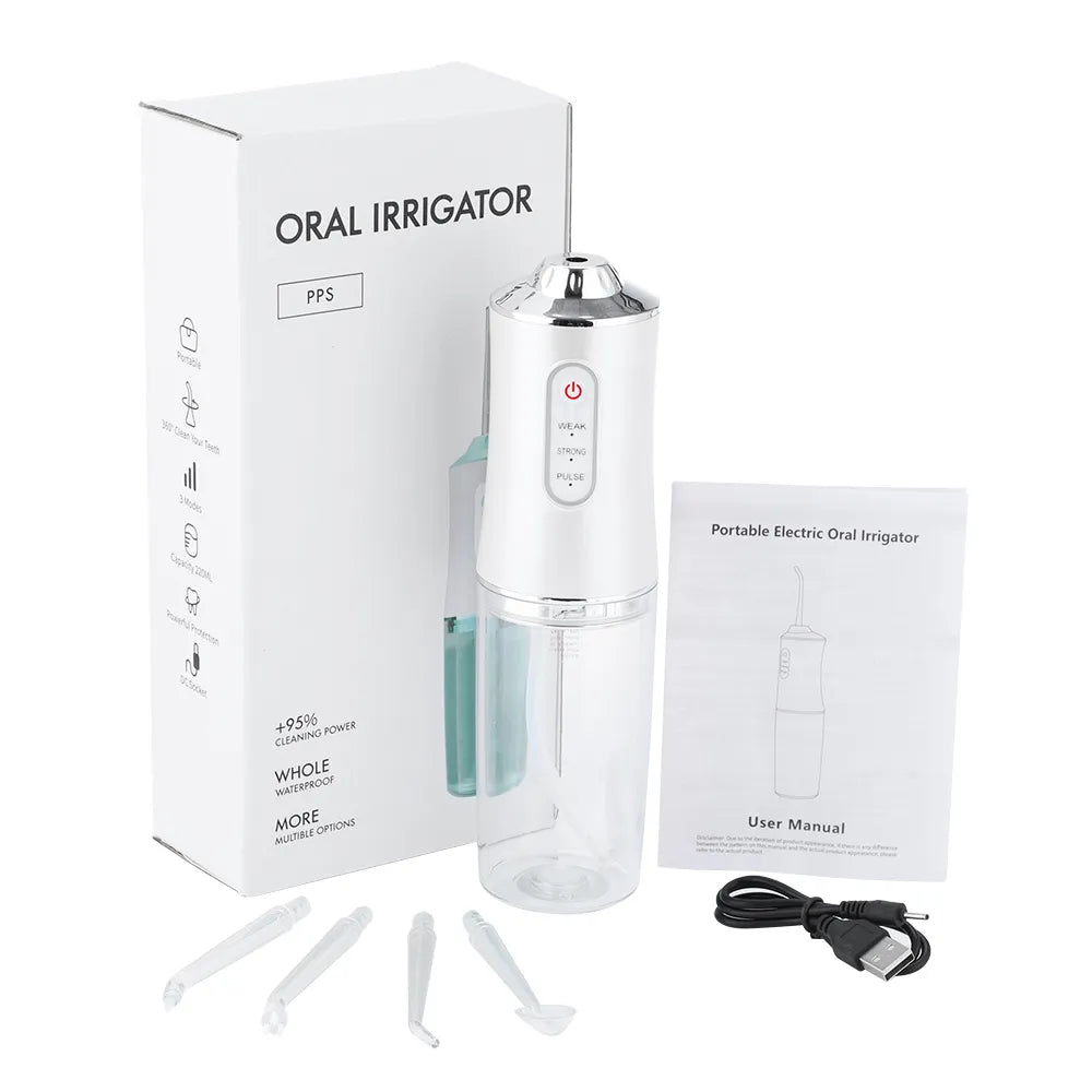 Irrigador oral recargable por USB, hilo dental portátil