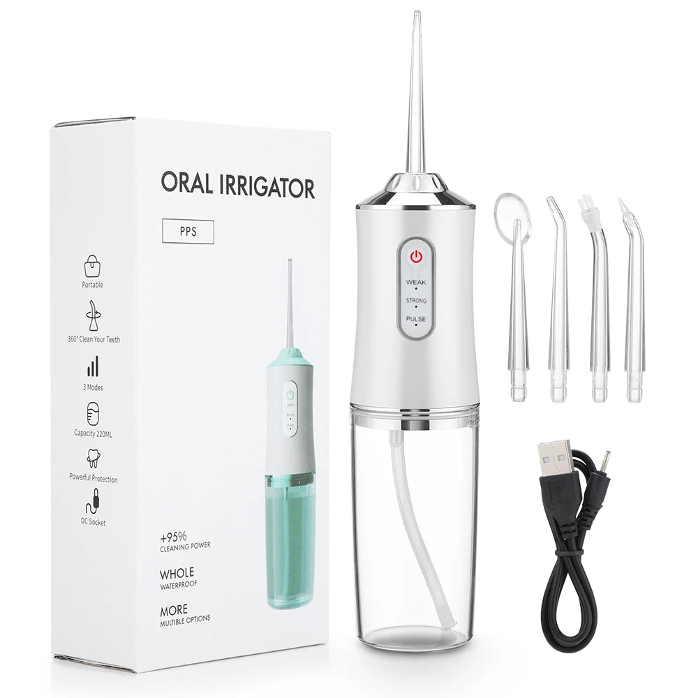 Irrigador oral recargable por USB, hilo dental portátil